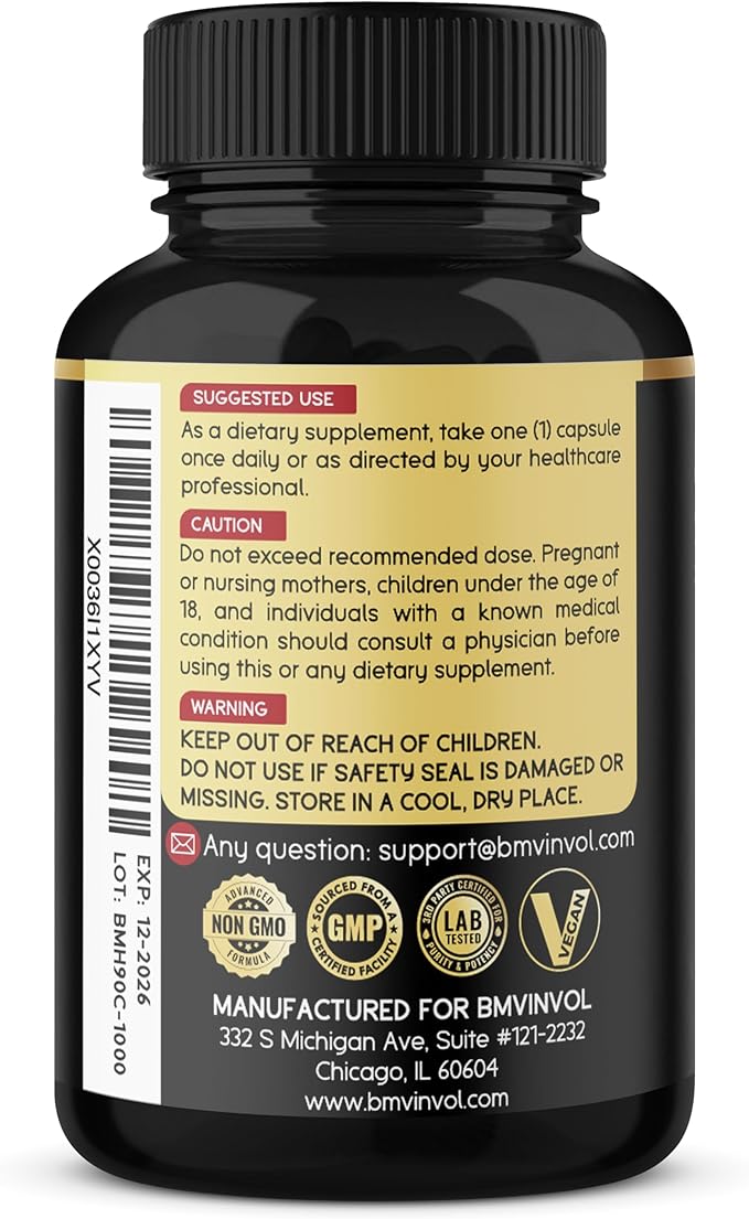 BMVINVOL Horny Goat Weed Capsules with Maca, Ginseng, Tribulus Terrestris, Ashwagandha, Black Pepper - 90 Count for 3 Month Supply