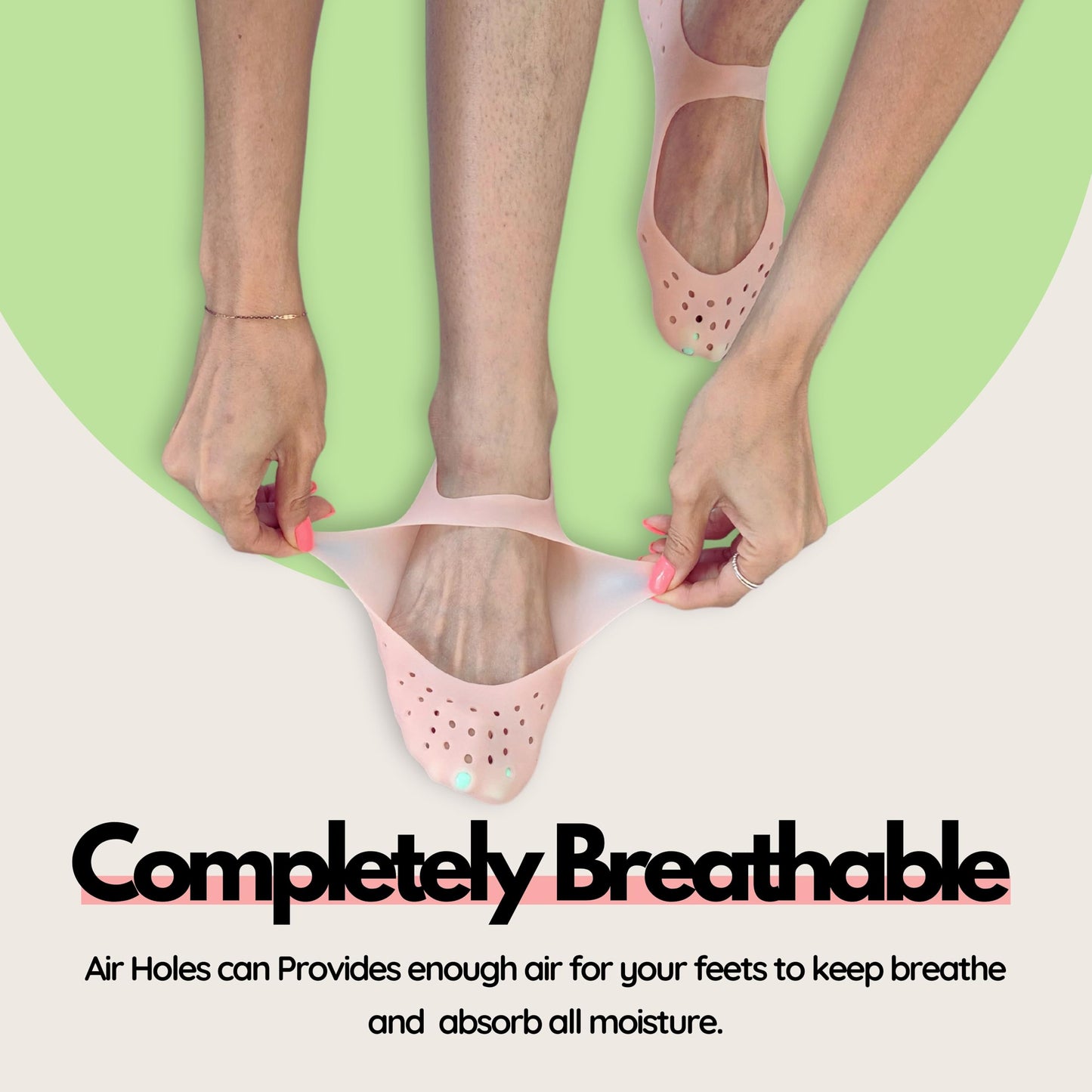 Moisturizing Gel Socks - Hydrating Spa Treatment for Soft, Smooth Feet, Ideal for Dry, Cracked Heels and Rough Skin (Large, 2 Pa