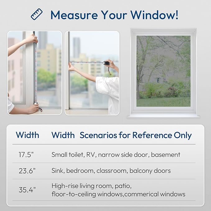 rabbitgoo One Way Window Privacy Film Tint with 3 Tools for Home, Sun Heat UV Blocking Control Reflective Adhesive Mirror Tint See Out Not in Office Door Covering, Black Silver, 17.5 x 118.1 inches