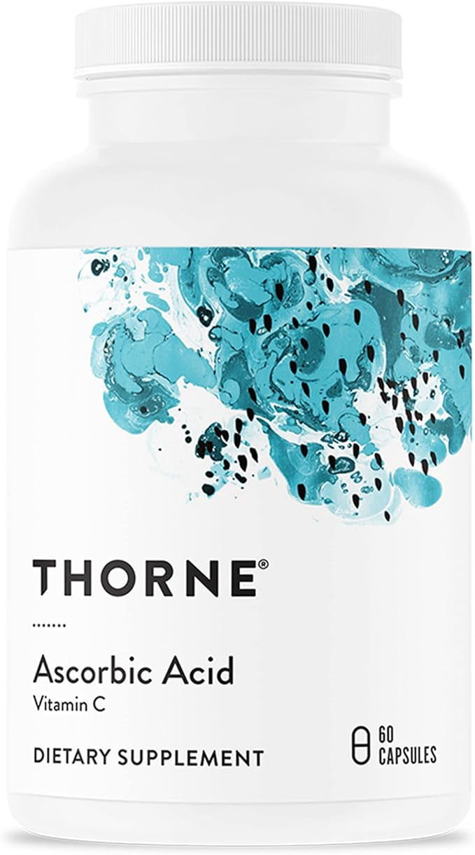 THORNE Ascorbic Acid - 1000 mg Vitamin C Supplement - Supports Healthy Immune Response, Collagen Formation, and Antioxidant Support* - Gluten-Free - 60 Capsules