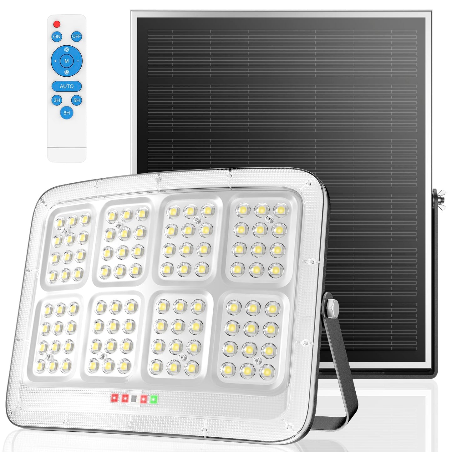 Adewalk Solar Flood Lights Outdoor, 6500K, Motion Sensor, Waterproof, Black, Model XQ, 2500W, 1 Pack