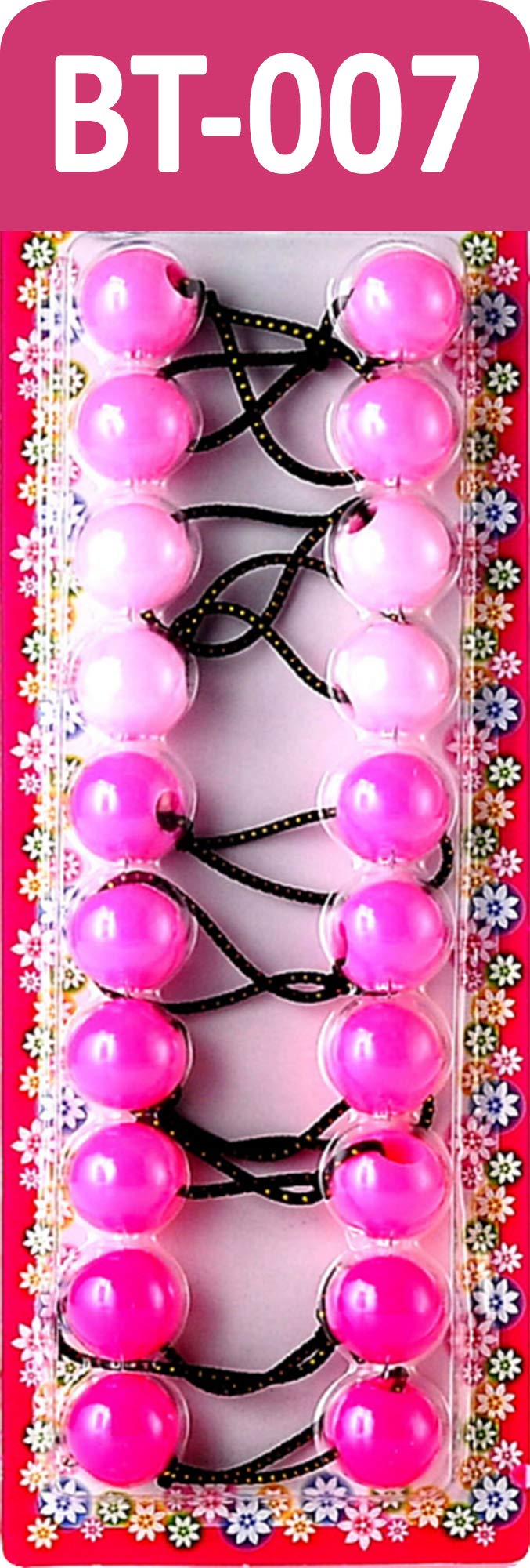 Tara Girls Twinbead Bubble Ball Ponytail Elastics 10 Pieces Selection (BT22)