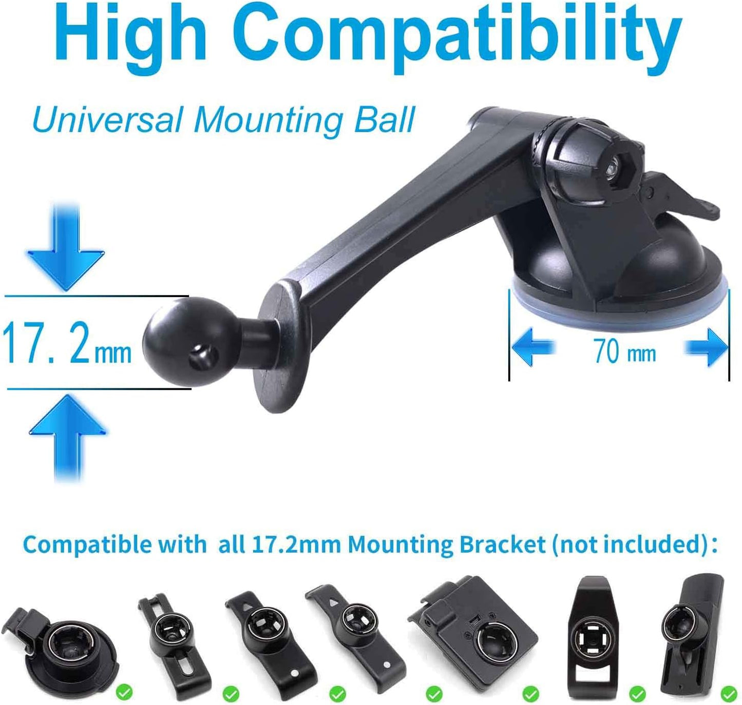 Randconcept - GPS Mount for Garmin | GPS Dashboard Mount Dash Windshield Window Car Holder for Garmin Nuvi RV Dezl Drive Drivesmart Driveassist and More