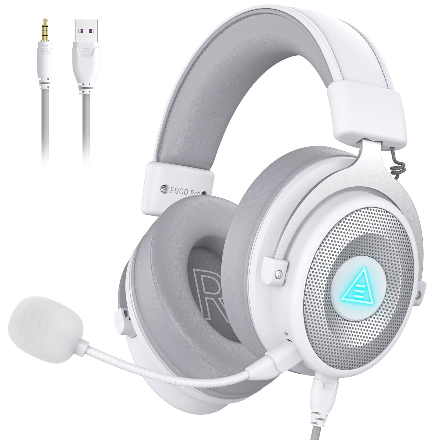 EKSA USB Gaming Headset for PC, Computer Headphones with Detachable Noise Cancelling Microphone, 7.1 Surround Sound, 50MM Driver