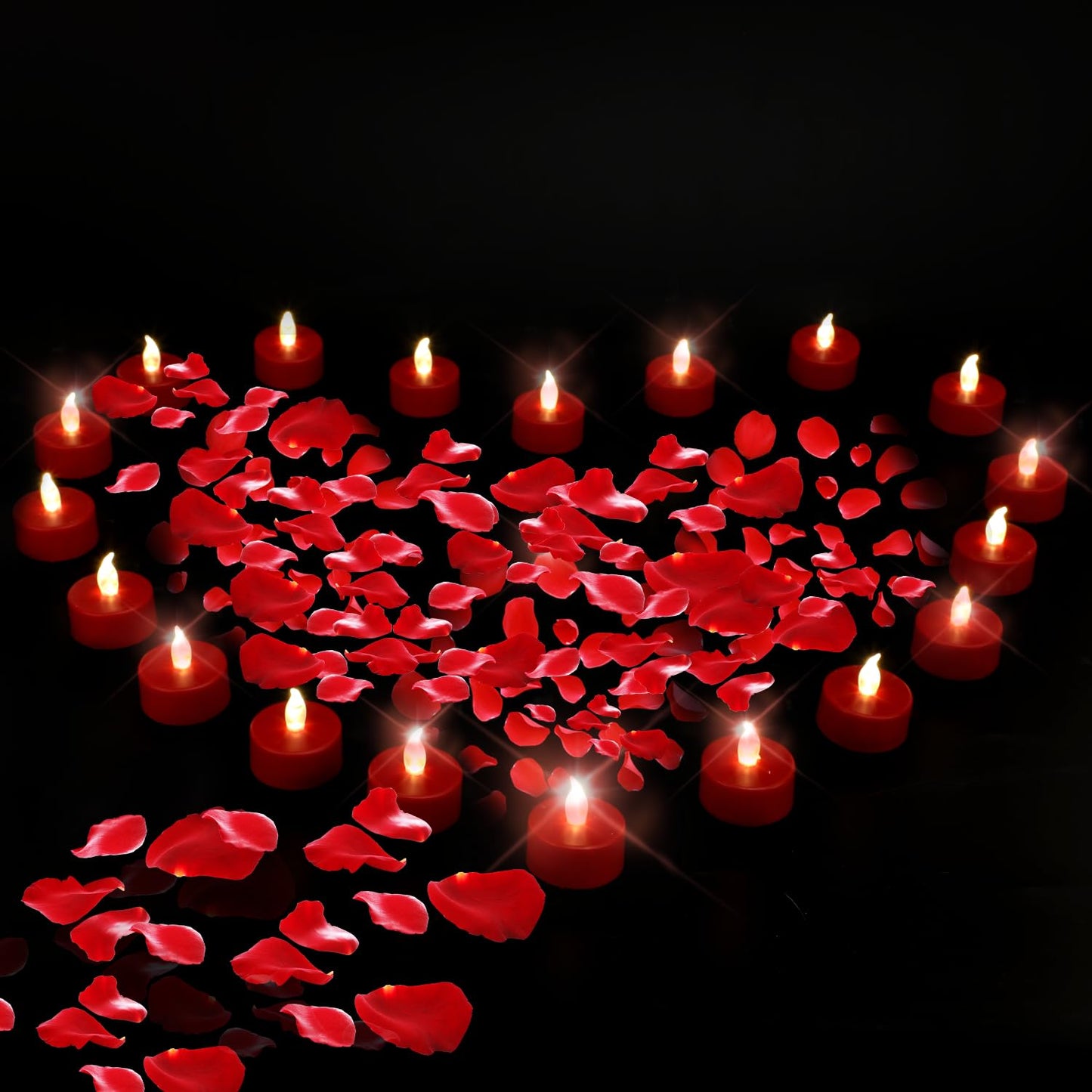 Tappovaly Battery Operated LED Tea Lights:Flameless Votive Candles Lamp Realistic and Bright Flickering Long Lasting 200Hours for Wedding Holiday Party Home Decoration Red (100PACK)