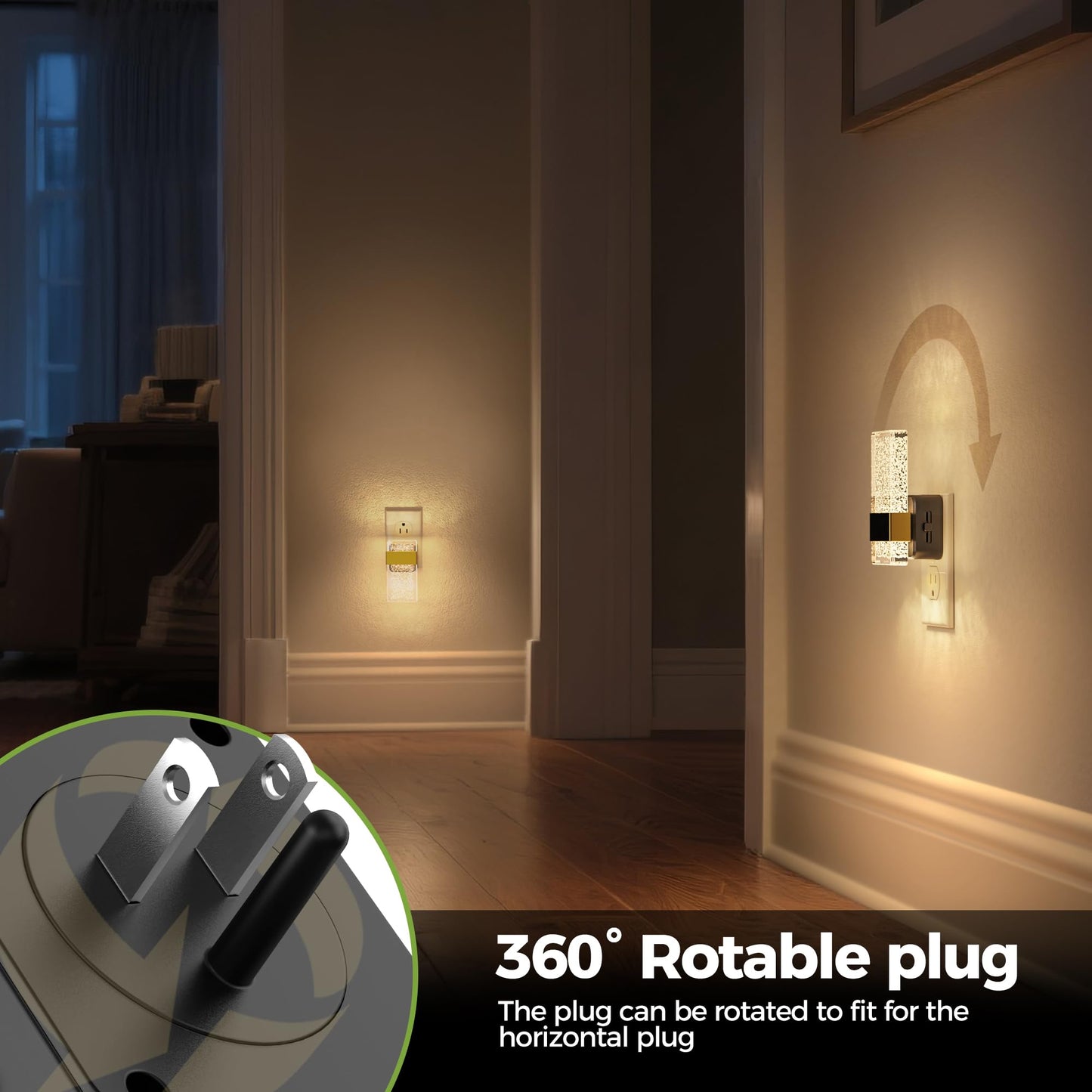 Doresshop Led Night Lights Plug Into Wall [2 Pack]  0-100Lm Dimmable Nightlight  Bubble Decorative Night Light With Dusk-To-Dawn Sensor  Wall Sconce-Style Design Nightlights For Bathroom  Hallway Gift