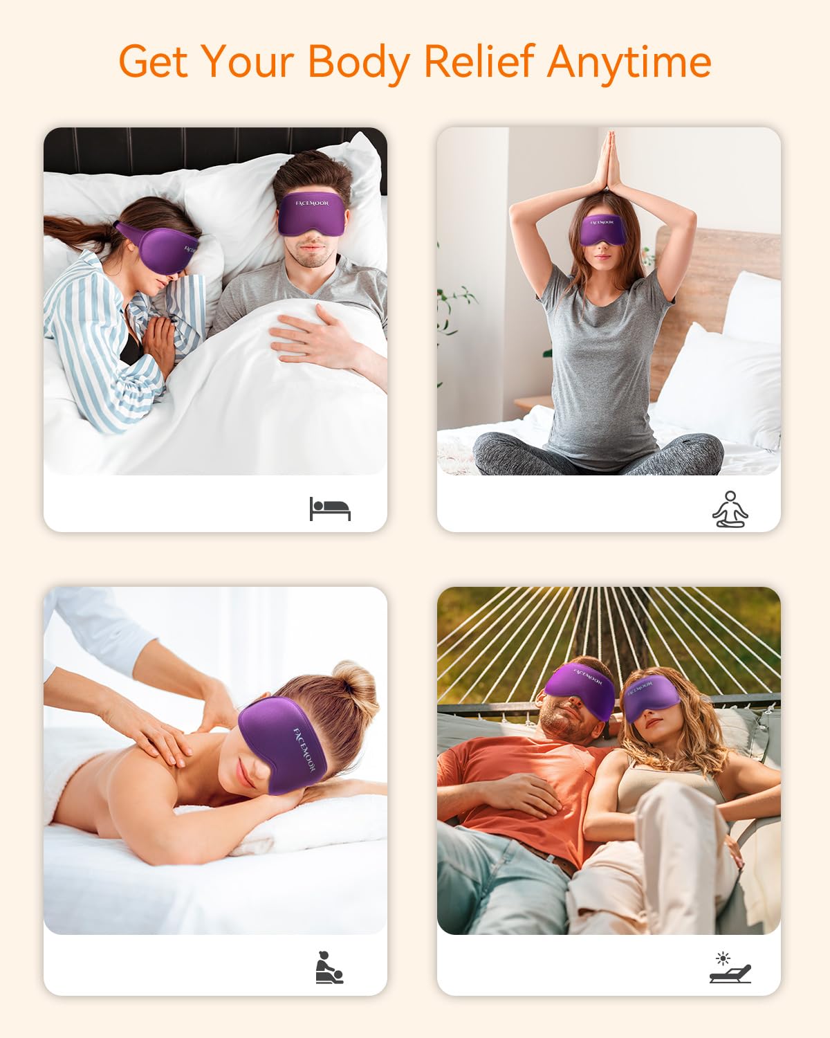 Blackout Eye Mask for Deep Sleep, 3D Weighted Sleep Mask for Women, Zero Pressure, Perfect for Airplane Travel, Meditation, Yoga, Postpartum Rest & Relaxation, Purple