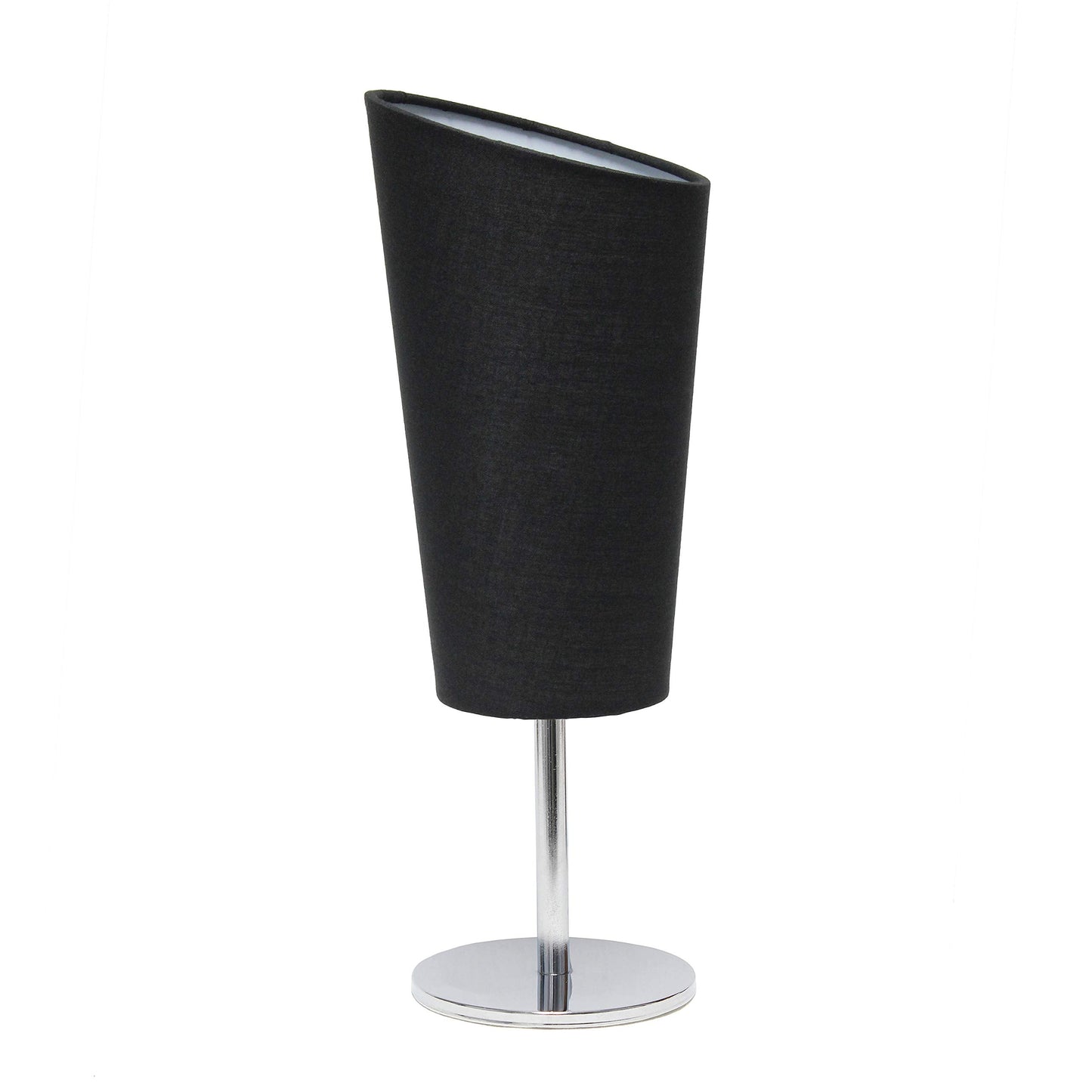 Simple Designs Lt2061-Blk Mini Table Lamp, Black Metal Fabric Shade, 4.75 X 4.75 X 12.6