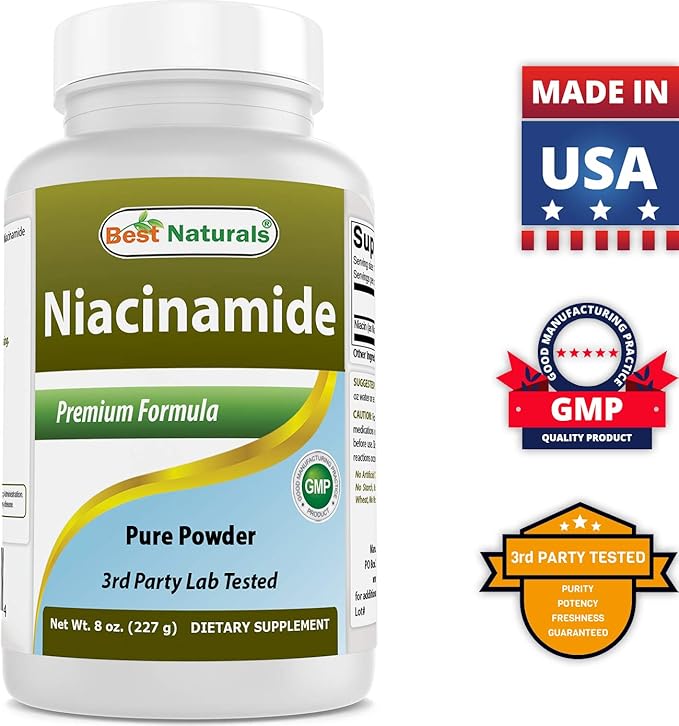 Best Naturals Niacinamide (Vitamin B3) Pure Powder 8 OZ