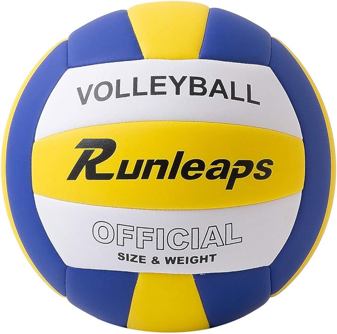 Runleaps Volleyball, Waterproof Indoor Outdoor Volleyball for Beach Game Gym Training (Official Size 5)