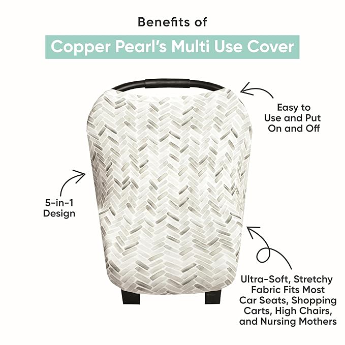 Copper Pearl Baby Car Seat Cover Canopy and Nursing Cover Multi-Use Stretchy 5 in 1 Gift The Sailor
