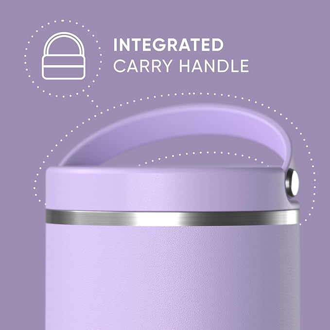Hydrapeak 25oz Stainless Steel Vacuum Insulated Food Jar | For Hot Food and Cold Food, Wide Mouth Leak-Proof Soup Container for Adults, 10 Hours Hot and 16 Hours Cold (Lavender)