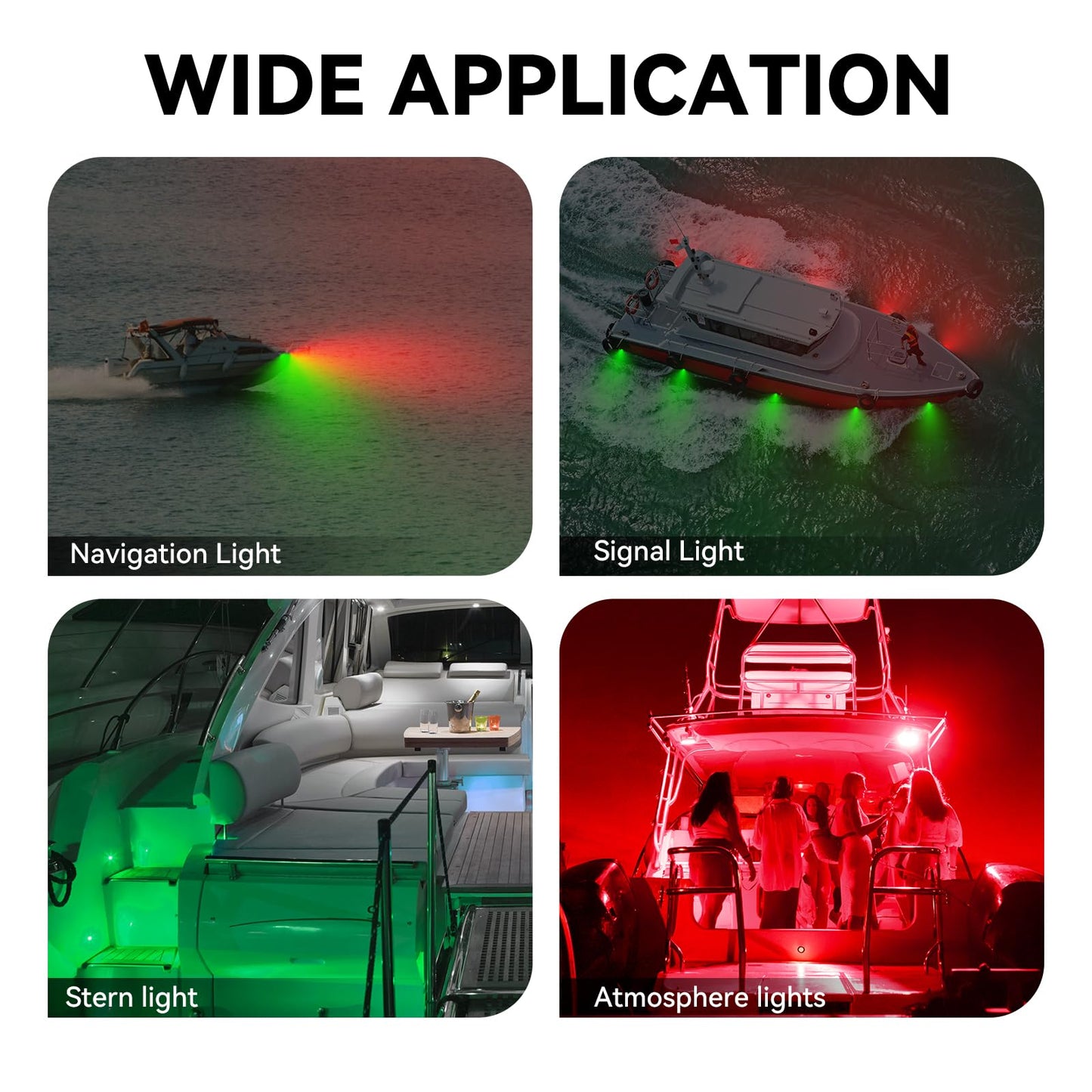 Uliteco Boat Navigation Lights  Marine Boat Nav Lights  Red And Green Bow Lighting  Night Fishing Lights  Deck Lights  Ip68 Waterproof Led Lighting For Pontoon Bas Dinghy Jon