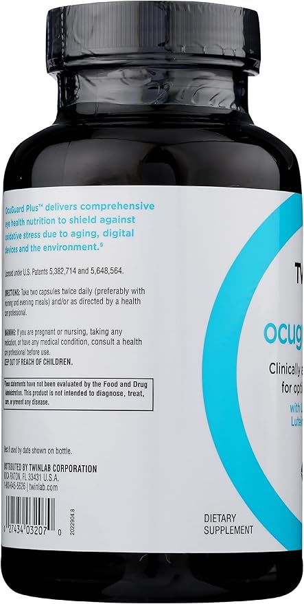 Twinlab Ocuguard Plus - Eye Supplement with Zinc, Vitamin A, C & D - 120 Veggie Capsules
