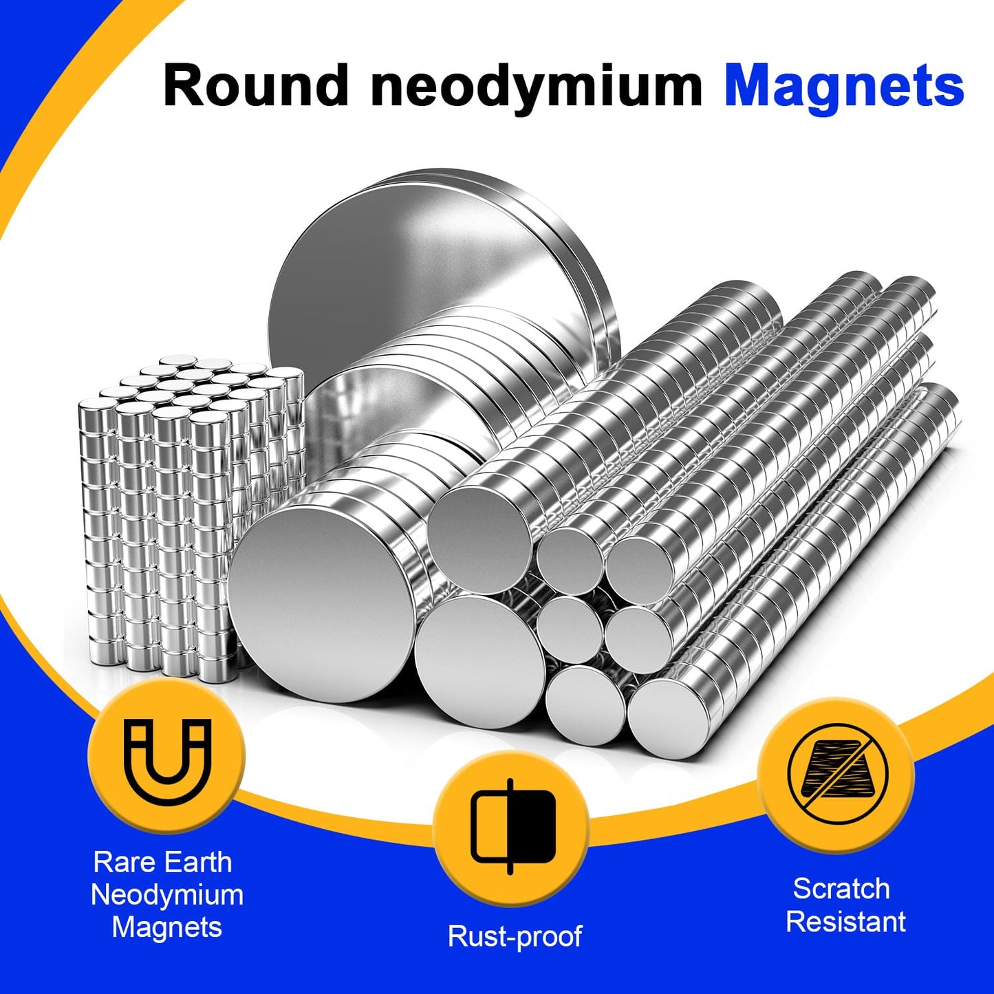 SRENMSMT Small Magnets, 400 Pack Refrigerator Magnets of 8 Different Sizes, Rare Earth Magnet Neodymium Magnet for Crafts, DIY, Whiteboard, Billboard in Home, Kitchen, Office, School