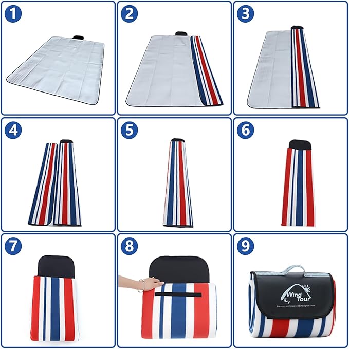 Wind Tour Family Outdoor Waterproof Durable Picnic Blankets with Carry Strap Foldable Sandproof Picnic Floor Mat for Kids Playground Camping Hiking Grass Travelling (1, Sunflower -200 * 200cm)