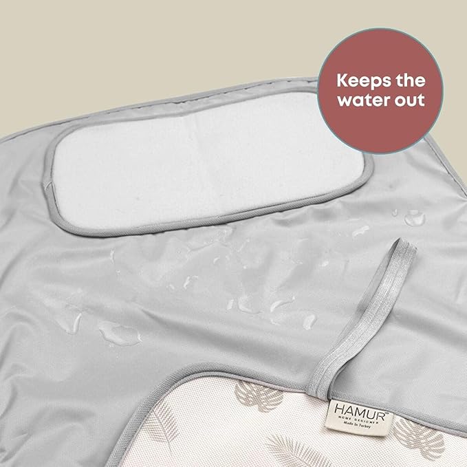 Hamur Home Portable Changing Pad – Waterproof, Washable & Easy Wipe Clean, Foldable Travel Baby Changing Mat for Diaper Bag, Compact & Lightweight, Must-Have for Newborns (Leaves Pattern)