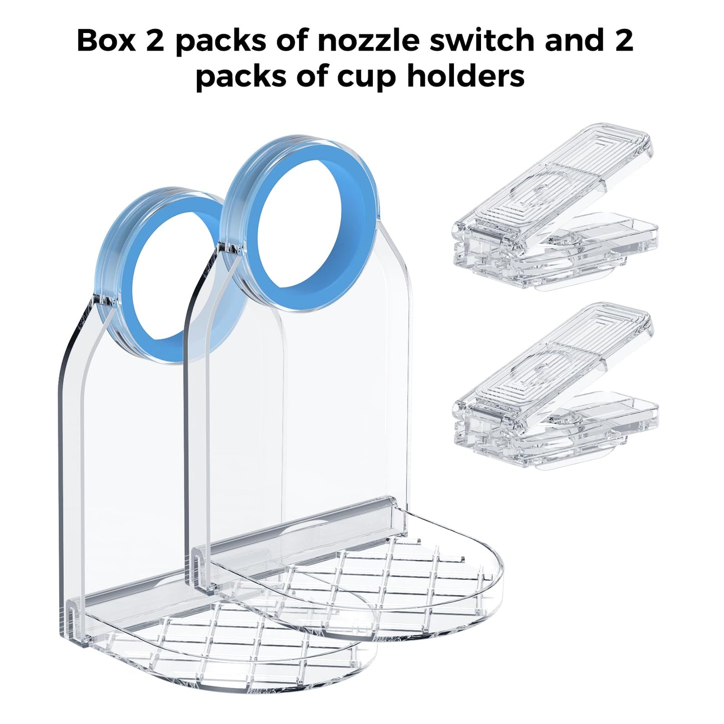 KERZEAT Clear Laundry Detergent Dispenser Cup Holder & Nozzle Force-Saving Switch, Drip Catcher, Soap Dispenser, laundry room organization decor (Clear 2 Pack)
