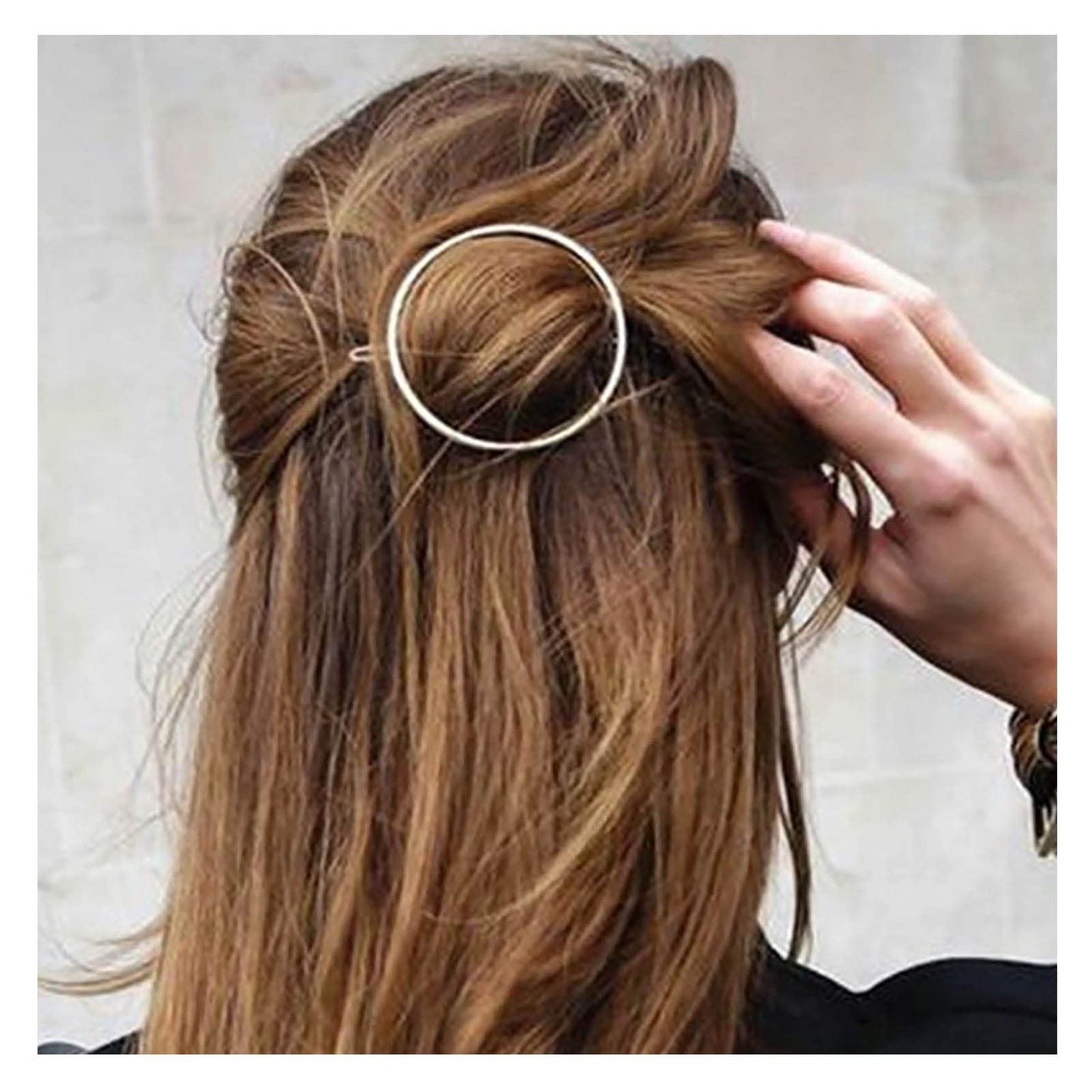 Andelaisi Boho Circle Hair Clip Gold Circle Hairpin Clip Vintage Hollow Circle Hair Barrette Clip Minimalist Geometric Head Clip