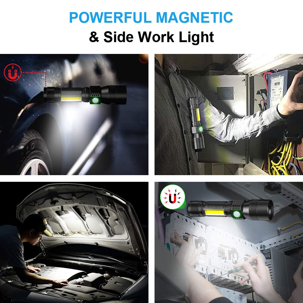 Spriak UV Flashlight Black Light, USB Rechargeable, 1000lm, 7 Modes, Waterproof, Aluminum, 1 Pack
