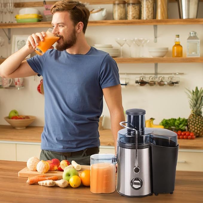 Juicer Machines, 1000W Centrifugal Juice Extractor with Larger 3.2" Feed Chute, 3-Speed Setting, Easy to Clean, Upgraded Stainless Steel Juicer Extractor for Fruits & Vegetables,BPA-Free