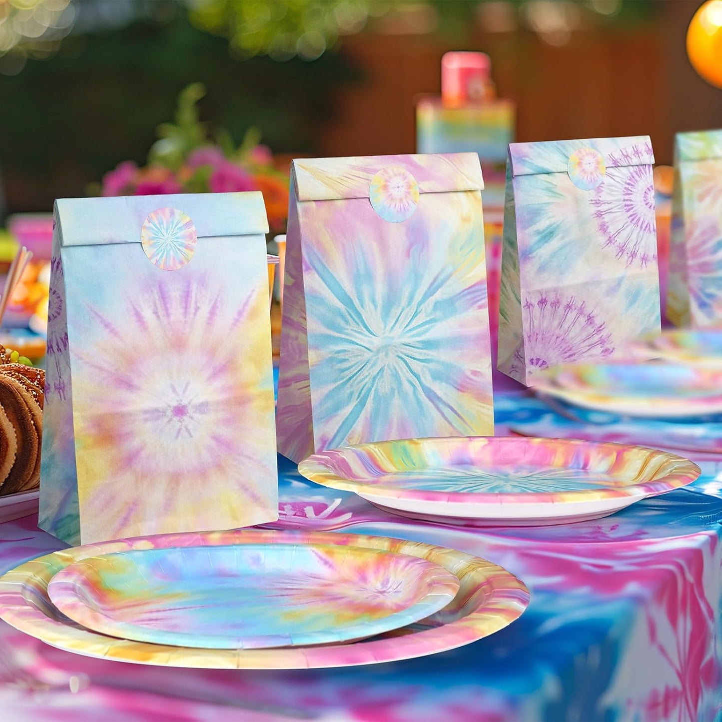 Tie Dye Party Decorations Set - Fun Tie Dye Party Plates, Napkins, and Forks for a Vibrant Celebration - Disposable Tie Dye Party Supplies for Birthdays and Events