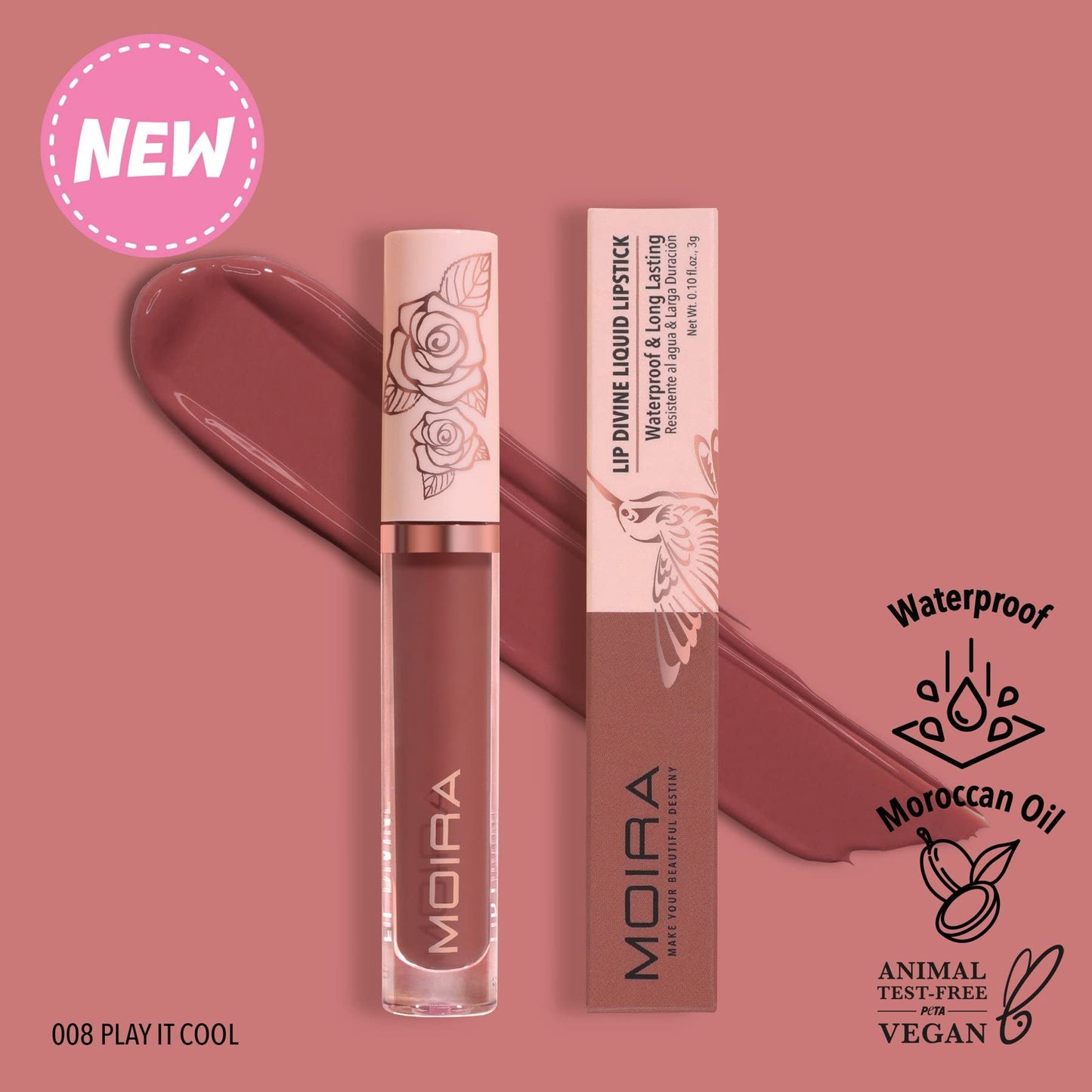 Moira Lip Divine Liquid Lipstick (008, Play it Cool)