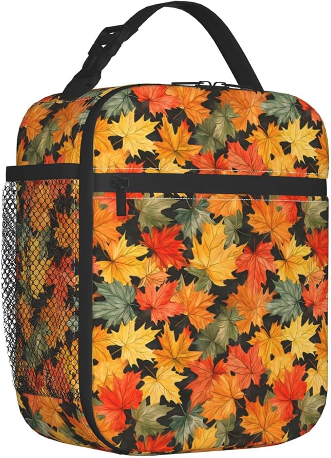 Maple Leaf Lunch Box Insulated Lunch Bag for kids Girls Boys,Reusable Lunch Box Containers for Women Men,Durable Cooler Tote Bag Lunchbox for Office/School/Picnic