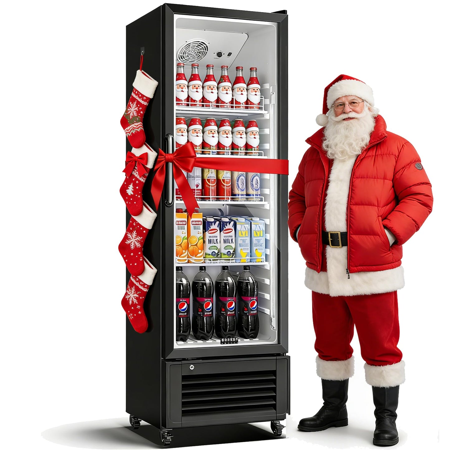 BODEGACOOLER Commercial Beverage Refrigerator and Cooler, 11.5 Cu.Ft Commercial Refrigerators Glass Door Fridge for Bar, drink, Commercial Merchandiser Refrigerator with 312 cans & 192 bottles.
