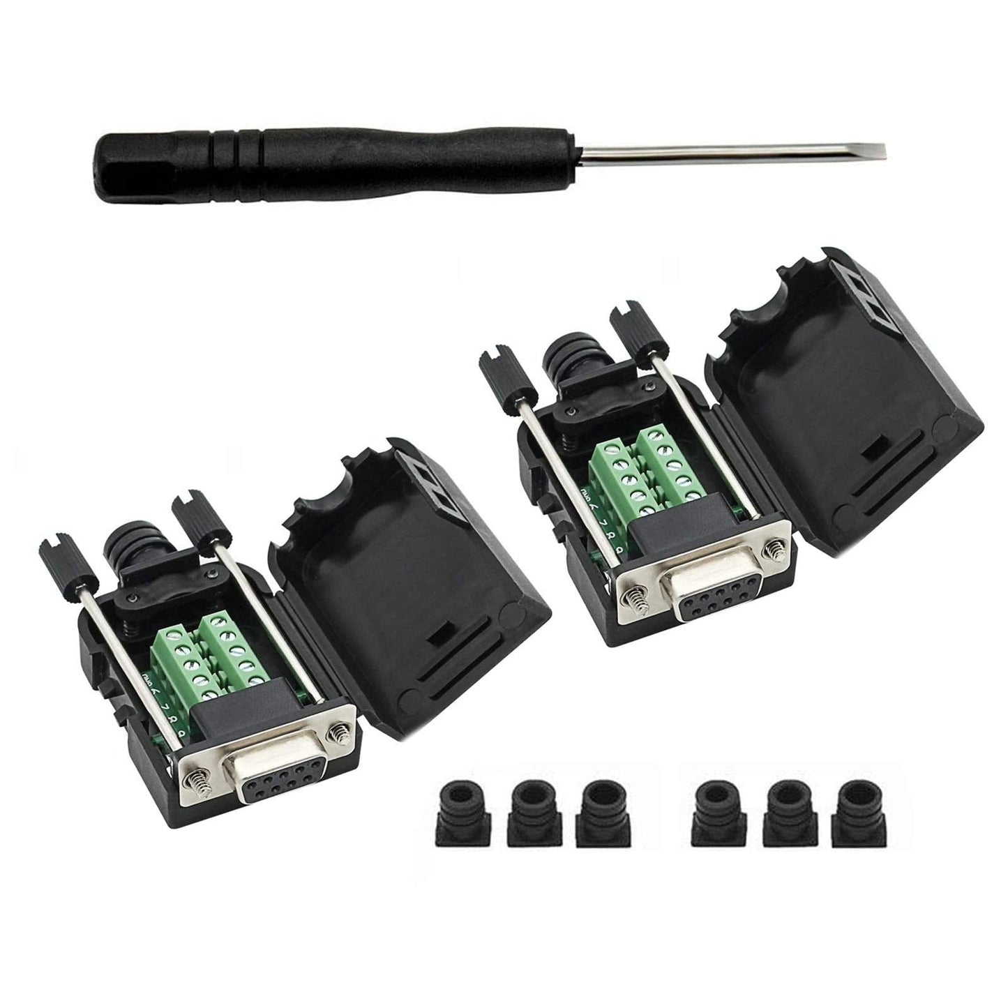 Yiovvom Connector Db9 Rs232 D-Sub Serial Adapters (2 Pcs Female Adapter)