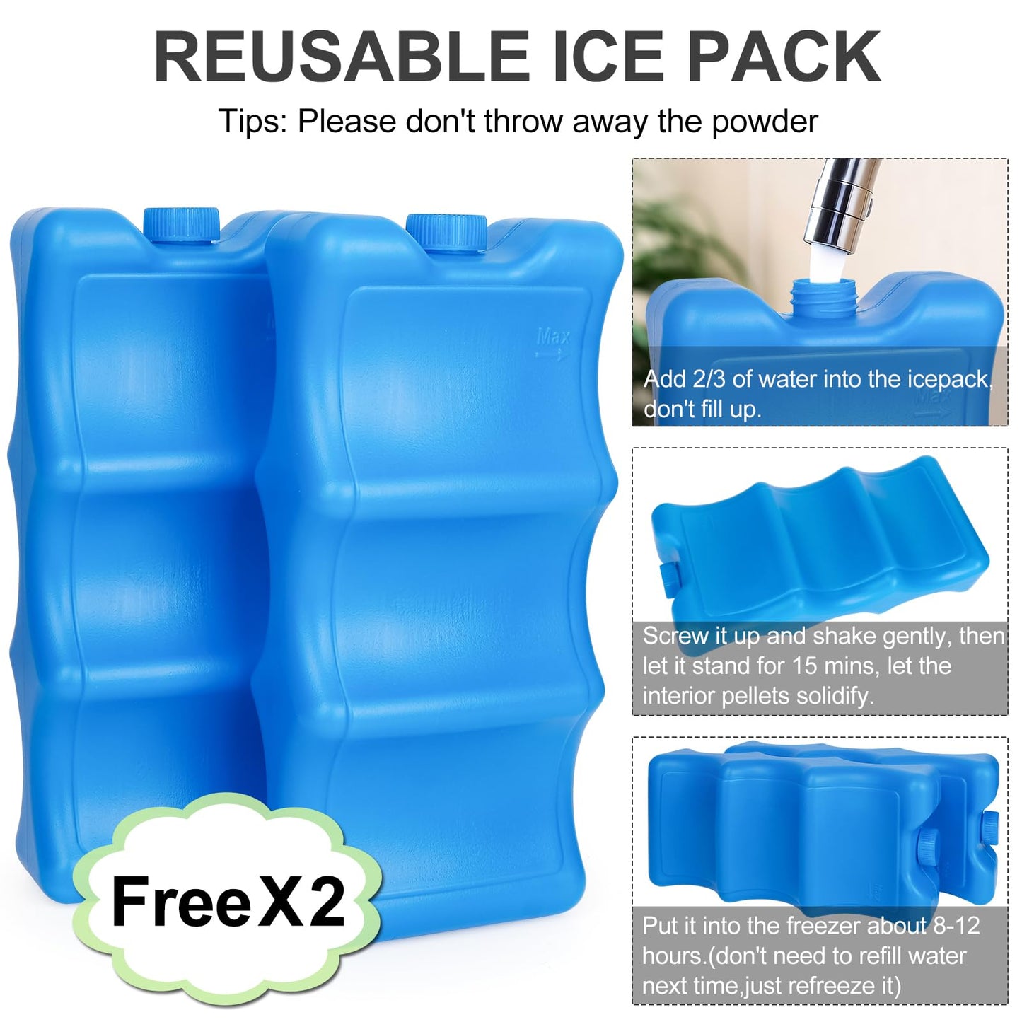 Breastmilk Cooler Bag with Ice Pack, Double Deck Breast Milk Storage for Breastfeeding, Nursing, Daycare, Insulated Lunch Bag with Strap