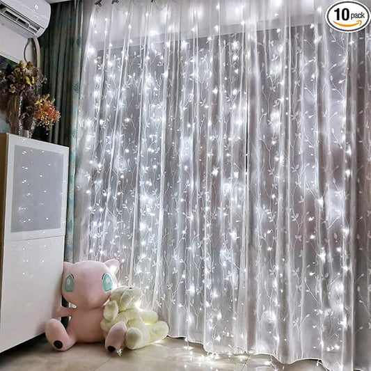 Honche Led Curtain String Lights with Remote for Bedroom Wedding Party Festive Season Propose Marriage Window Christmas De...