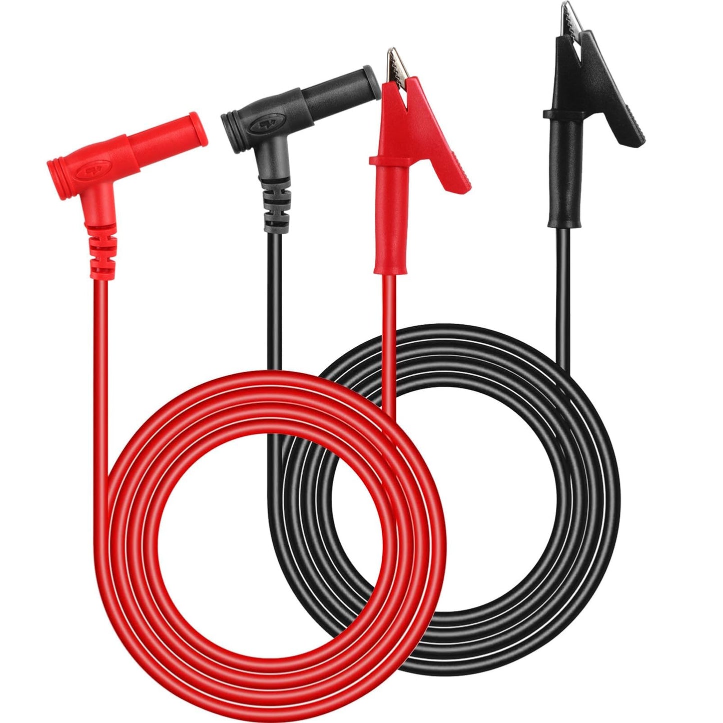 Multimeter Alligator clips Test Leads,3Ft 600V/1000V 14 AWG Heavy Duty Banana Plug to Alligator Clips for Multimeter test leads for for Fluke/AstroAI/INNOVA/Klein meter tester, Electrical Testing 2PCS