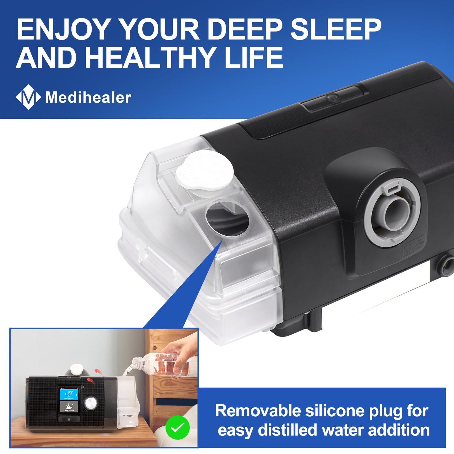 2025 Latest Water Chamber for AirSense 10 and AirCurve 10, FSA HSA Eligible,380ml Upgraded Humidifier Tub for AirSense 10 not AirSense 11,Great-Value CPAP Supplies by Medihealer.