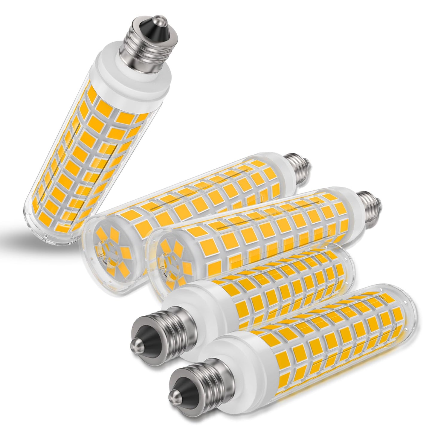 Taiyaloo E11 Led Bulb Dimmable 100W Halogen Candelabra Bulbs Equivalent T3 T4 Mini Base Jde11 Bulb 3000K Warm White 10W 1000Lm Jde11 120V 100W Led For Ceiling Fans Chandeliers Cabinet Lighting 5Pack