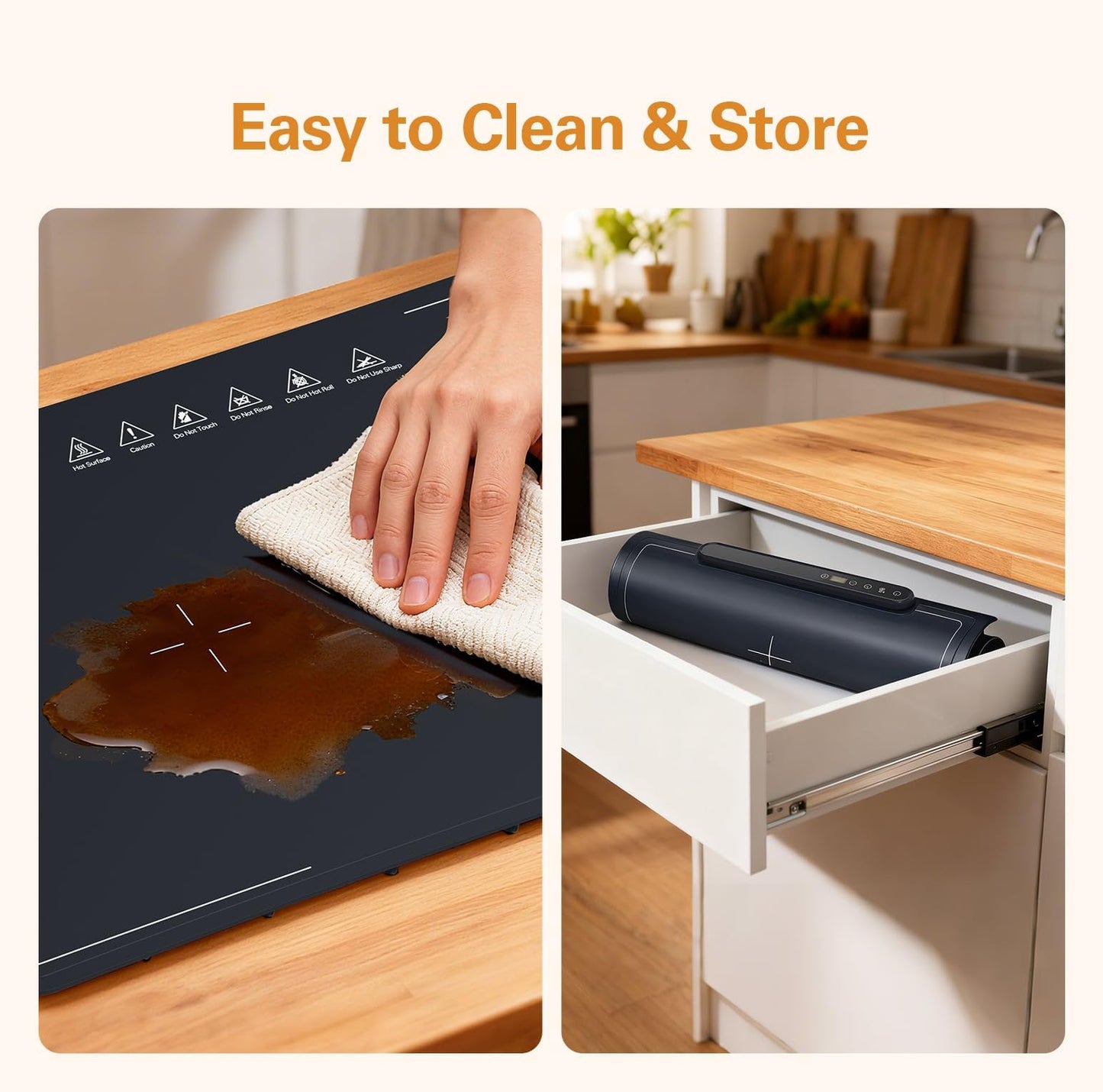 Zarler Warming Mat for Food with Insulated Cover, Food Warming Mat with 7 Temperature Modes and 6 Timer Settings, Electric Warming Tray Surface Heating, Foldable Warming Trays for Buffets Christmas