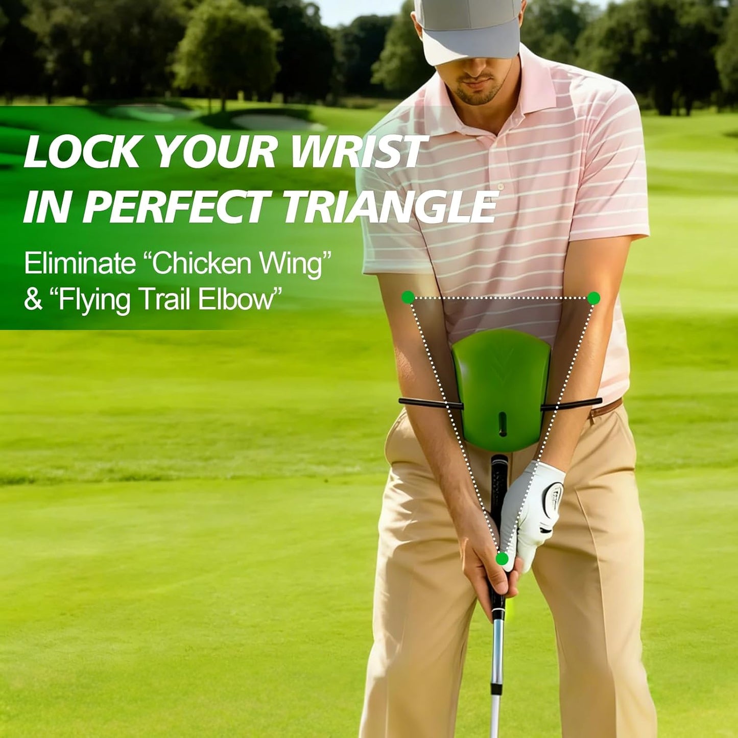 The Connector Golf Training Aid, Golf Swing Trainer for Posture Correction and Arm Positioning, Helps Improve Swing Mechanics and Accuracy