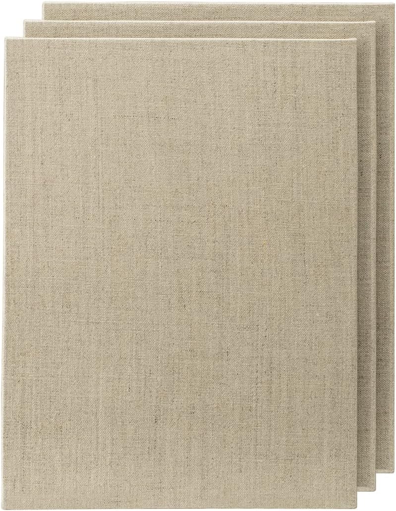 Senso Clear Primed Linen Panels - 5x5-3 Pack of Panels for Painting Oils, Acrylics, Pastels and More