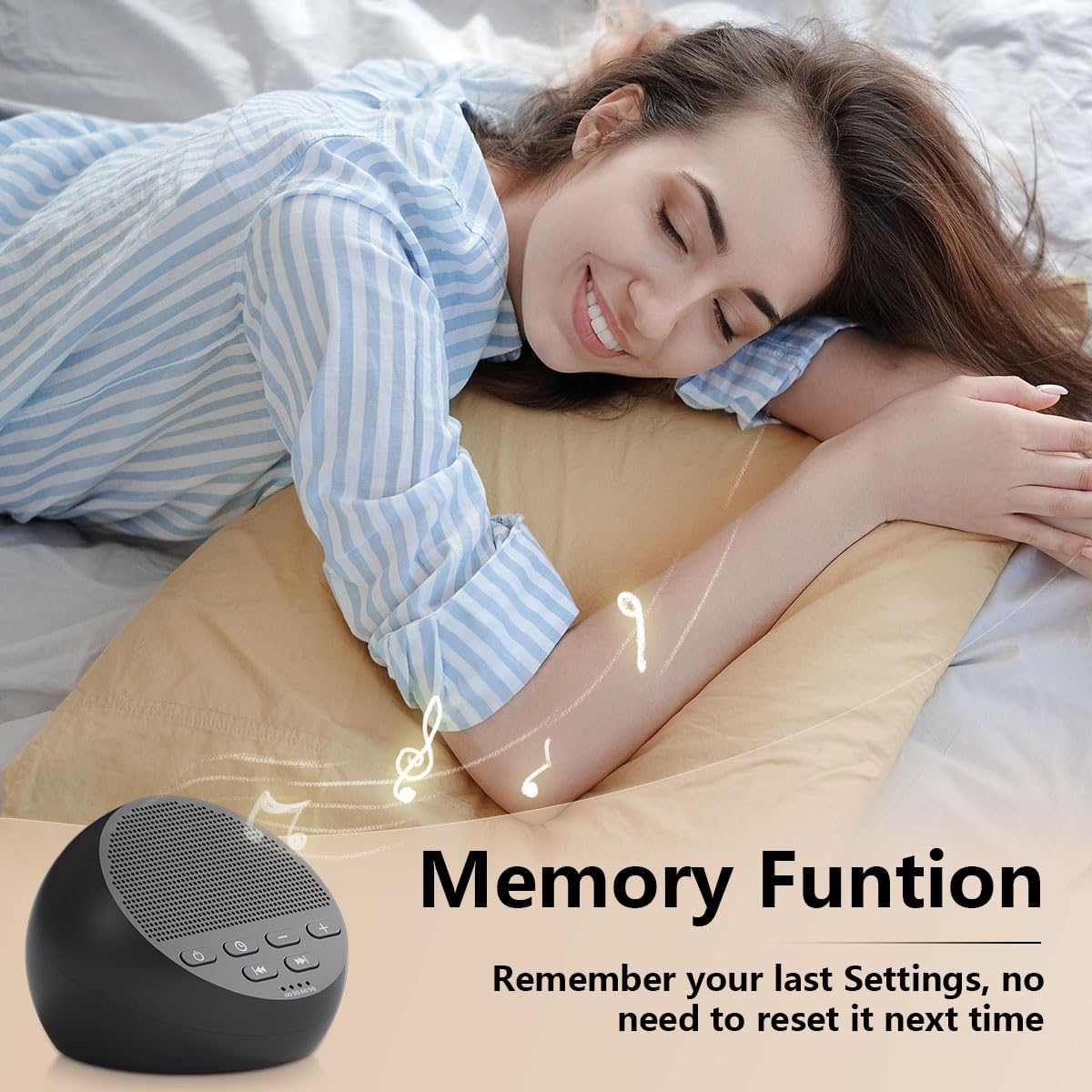 Portable Rechargeable Sound Machine White Noise Machine with 30 Soothing Sounds for Baby Kids Adults 32-Level Vol 4 Timer Brown Noise Sleep Sound Machine for Travel Office Privacy Home