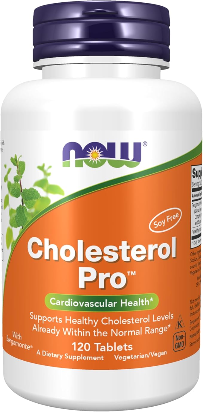 NOW Foods Supplements, Cholesterol Pro™ with Bergamonte™ and Plant Sterols, Cardiovascular Health*, 120 Tablets