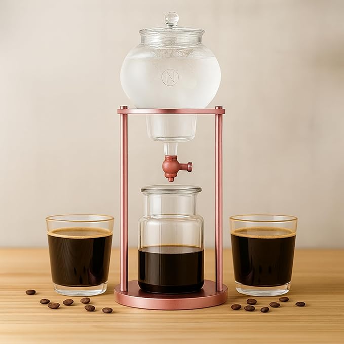 NISPIRA Luxury Ice Cold Brew Dripper Coffee Maker in Stainless steel, 600 ml Copper