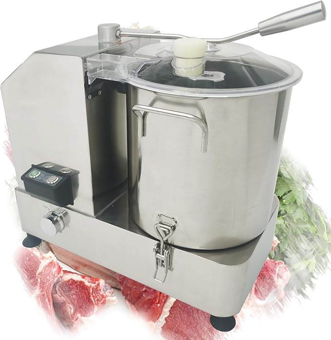 Food Processor Electric Vegetable Chopper Meat Grinder 12L Stainless Steel Vegetable Blender Meat Cutter Adjustable Speed Commercial Food Chopper 110V