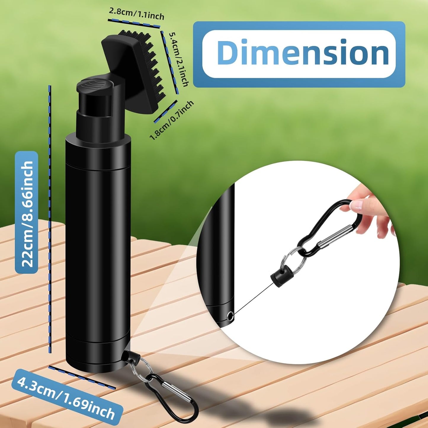 The Golf Club Brush Features a Press-Activated Water Bottle for Effortless Cleaning. Combining Portability with Cost-Effectiveness, This Gender-Neutral Design Makes an Ideal Gift for Players.
