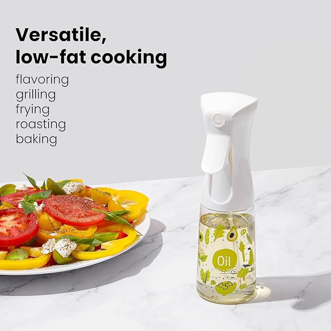 Mistifi Oliver Oil Sprayer for cooking, Spray bottle 6oz, Non-Aerosol Refillable Dispenser Oil Mister PS600 (Set of 2)