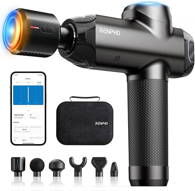 RENPHO Massage Gun Deep Tissue with Heat and Cold, FSA Eligible HSA, Valentines Birthday Gifts for Women Men, Percussion M...