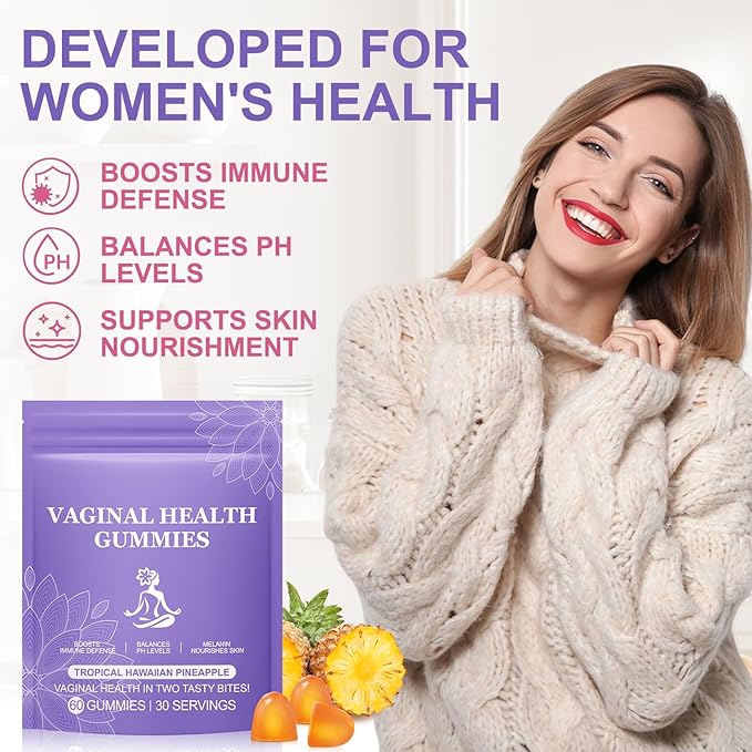 Feminine PH Balance Gummies for Women - Vital Feminine Natural Hawaiian Pineapple Probiotics Gummies for Women’s Health & Wellness - Immune Support - Vegan, Gluten-Free - 30 Servings