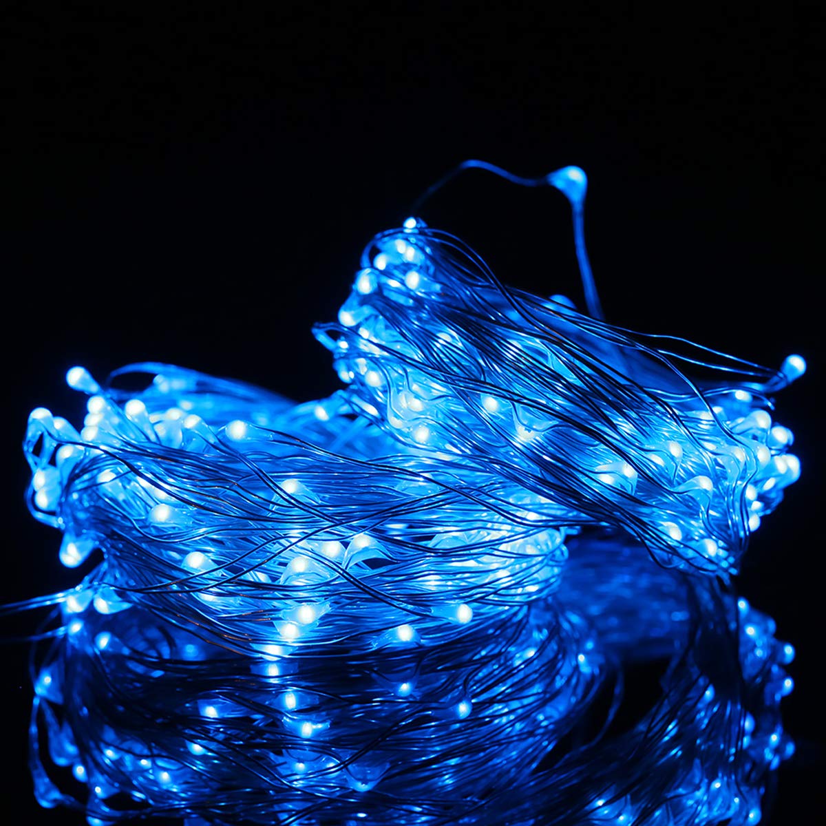 Mikasol Fairy Lights, Battery Operated Copper Wire LED String Lights, 5m/16ft, Blue, Ideal for Bedroom and Party Decoration