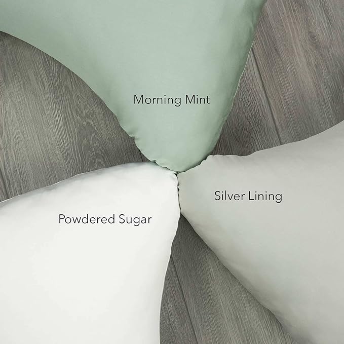 Honeydew King Side Pillow Case - Fits The Scrumptious and Essence Curved Pillows for Side Sleeping - Comfortable and Soft Cooling Bamboo Fabric - King Size (Morning Mint Green)