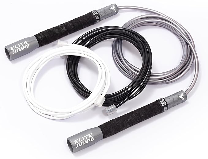 Elite Jumps Freestyle PVC Jump Rope Bundle - Premium Quality Adult Jump Ropes for Fitness - Lightweight Cardio Skipping Ju...