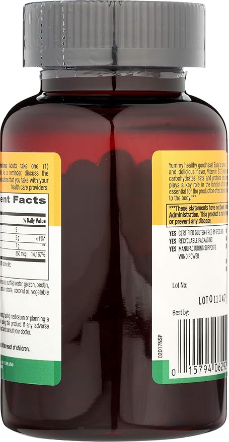 Country Life Gummies 850 Mcg 60 Chw B12, 60 CT